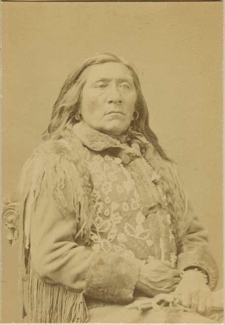 Studio portrait of Two Belly, a Mountain Crow Chief