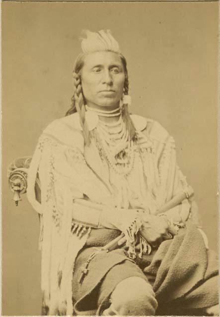 Studio portrait of Long Elk, a Mountain Crow Chief