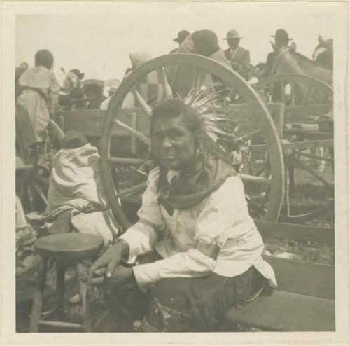 Crow Indian at Billings, MT where they came from their Reservation to trade and dance