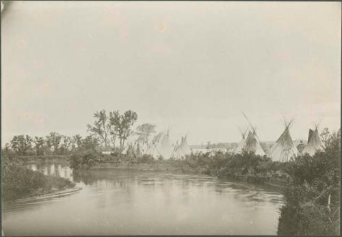 Crow camp on site of Custer Massacre