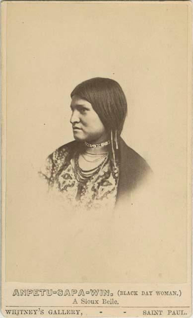 Studio portrait of Anpeto-sapa-win (Black Day Woman)