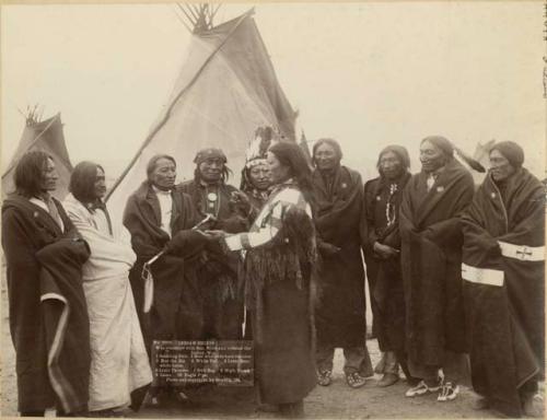 Indian chiefs who counseled with General Miles and settled the Indian War
