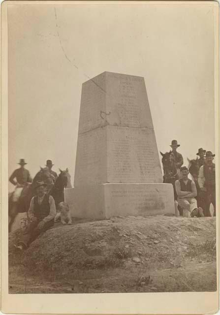 Monument to General Custer on the spot of the massacre by the Sioux Indians