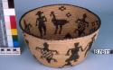Flared basket bowls, coiled. Human and animal figurative designs.