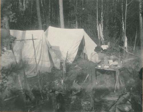 encampment with A frame tents