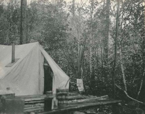 encampment with A frame tent