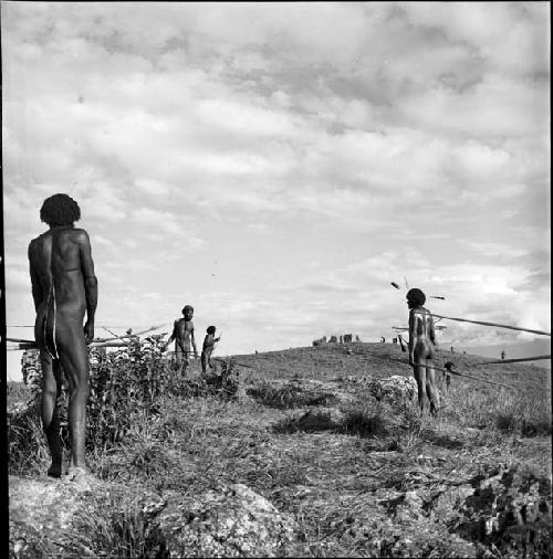 Men watching the action on the Warabara elbow