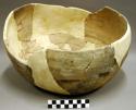 Part of san bernardino black-on-yellow pottery bowl