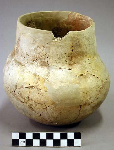 Undecorated pottery jar