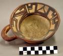 Early modern Hopi polychrome pottery ladle (b)
