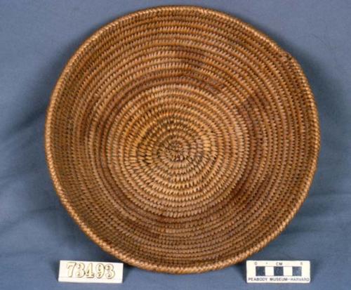 Basket bowl, coiled. 3 rod foundation. Made of bear grass.