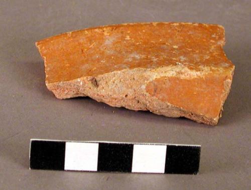 Ceramic rim sherds, plain, red, polished