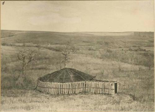 Model of an earth lodge, made by Miss Gay