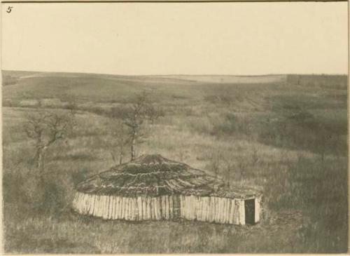 Model of an earth lodge, made by Miss Gay