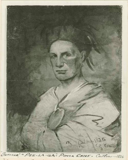 Pee-la-ga (Buffalo), painting by George Catlin (1826)