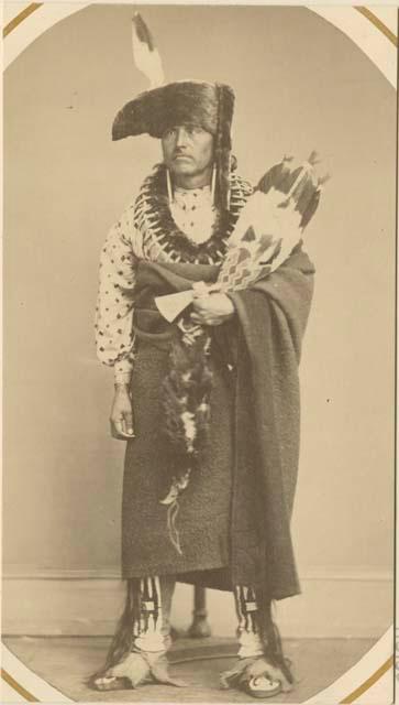 Studio portrait of Pah-tah-quaw, a Sac and Fox Chief