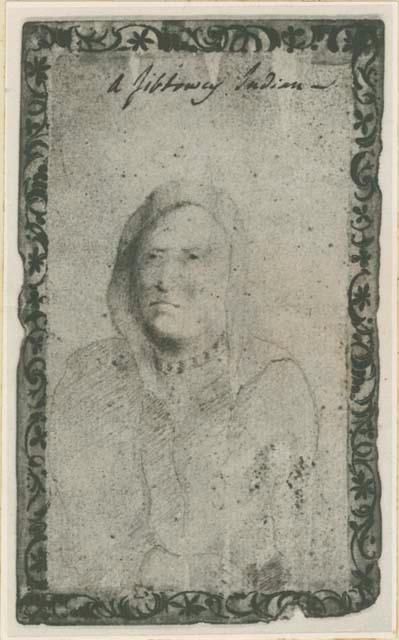 Photo of drawing by Henry Hamilton. Date probably from the capture of Detroit