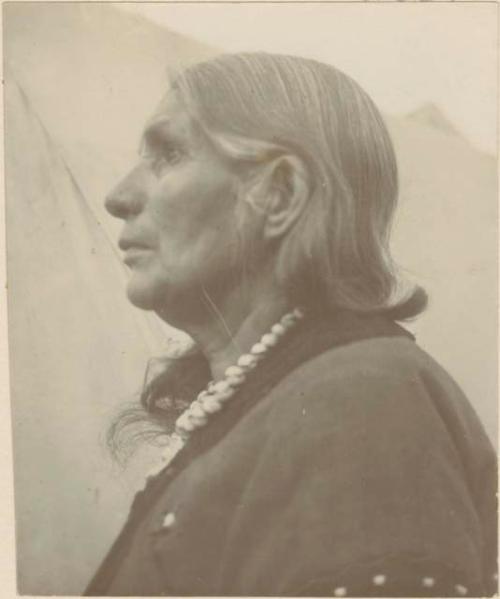 Profile portrait of Osa'gannā, a woman of Beothuk and Micmac heritage