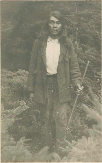 Portrait of a full-blood Micmac man in New Brunswick