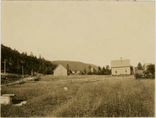 Several houses and surrounding land