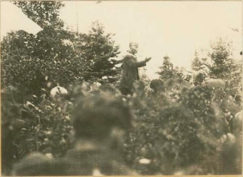 Chief Sylliboy delivering a sermon at the end of the second procession