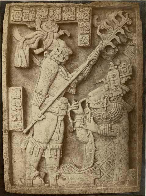 Lintel depicting Yaxchilan ruler "Chield-Jaguar" and "Lady Xoc"