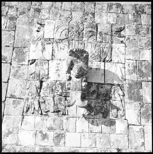 Mask on Temple of Warriors at Chichen Itza