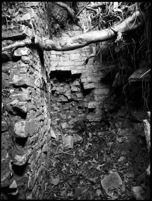 Looters' damage to structures, Cancuen