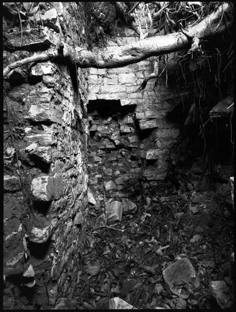 Looters' damage to structures, Cancuen