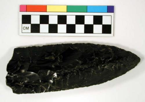 Chipped implement, obsidian