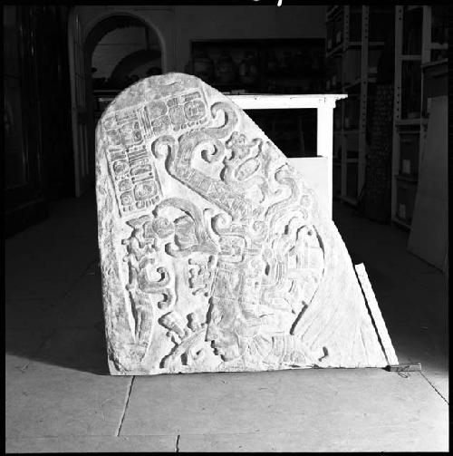 Cast of fragment of Stela 7 from Machaquila