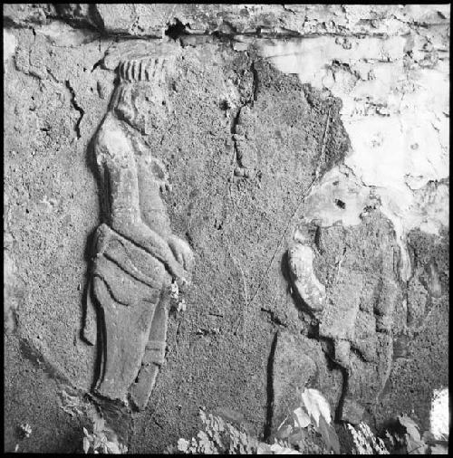 Stucco figure in tomb at Comalcalco