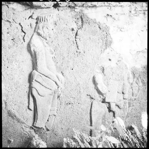 Stucco figure in tomb at Comalcalco