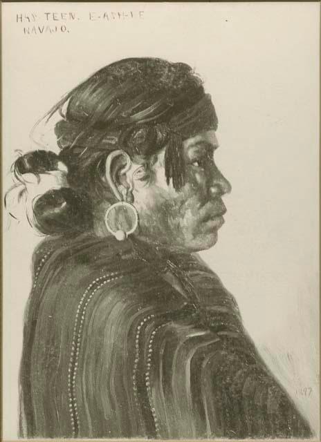 Navajo Indian Has-teen-e-ash-ee with beads made by the Zunis