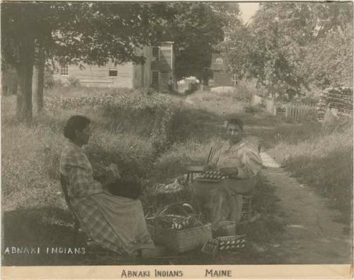 Basket weavers at Indian Island, 1896