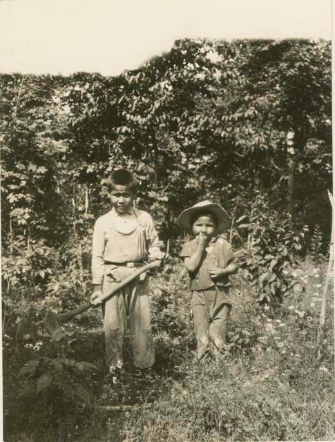 Two Potawotomie boys at Parry Islands near Parry Sound, Ontario