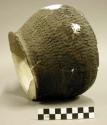 Ceramic partial jar, flared lip, corrugated, reconstructed, 4 sherds inside