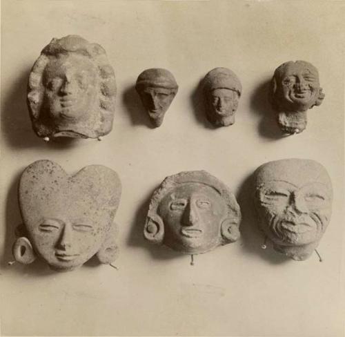 Pottery heads cast in moulds