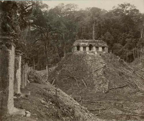 Temple of the Inscriptions from the front of the Palacio (house D)