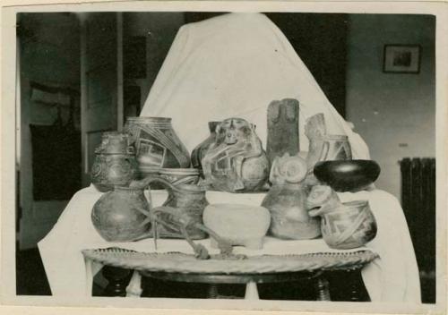 Pottery and specimens from Cave Valley