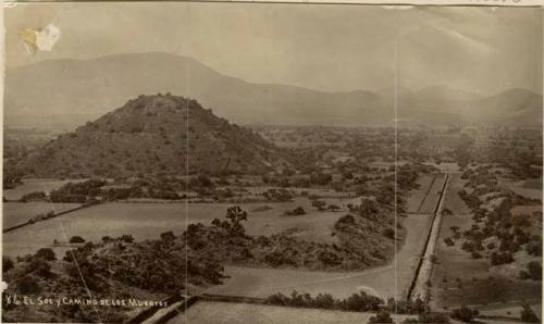 View of the Pyramid of the Sun and the Road of the Dead, taken from the Pyramid of the Moon