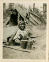 Old Sonis Mother - oldest living Maidu woman in Plumas Co. California, 1912.