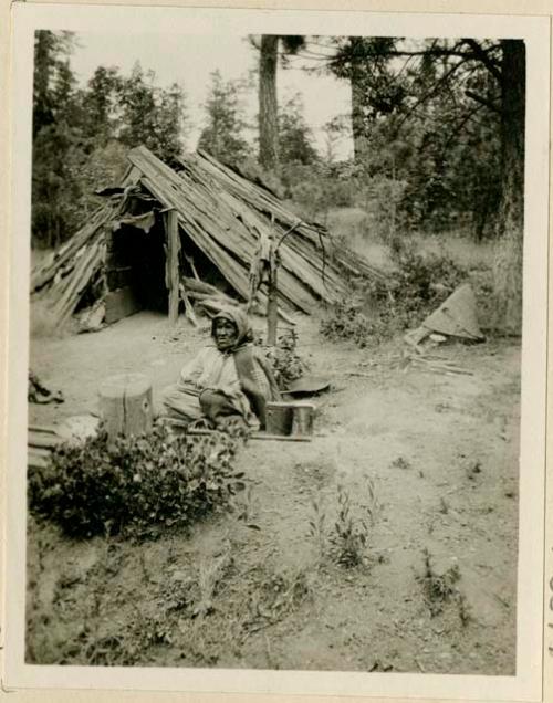 Old Sonis Mother - oldest living Maidu woman in Plumas Co., California in 1912.  
