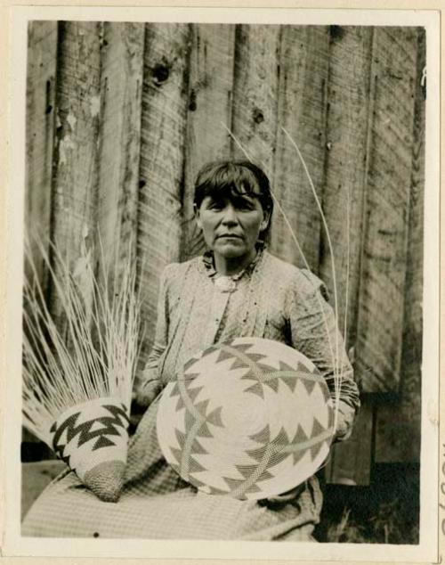 Maria Hedrick showing baskets in progress