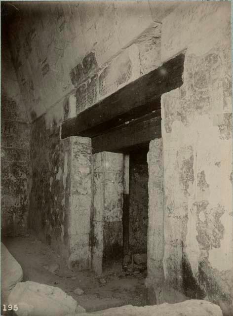 Chichen Itza. Temple of the Tigers. Inner chamber, doorway with wood lintel