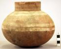 Pottery vessel, red, cooking pots, white bands