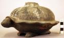 Pottery whistling jar, tortoise shape, whistle in tail