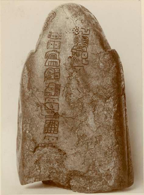 Anthropomorphic and zoomorphic carving of nephrite and jadeite with glyphs