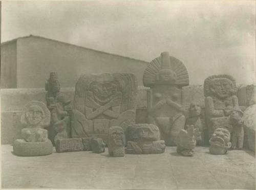 Group of carved stone anthropomorphic figures