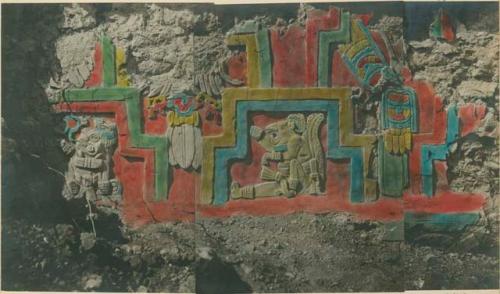 Far left section of stucco frieze, Acanceh, Mexico